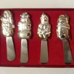 Wallace Silversmiths Snowman Cheese Spreaders Set
